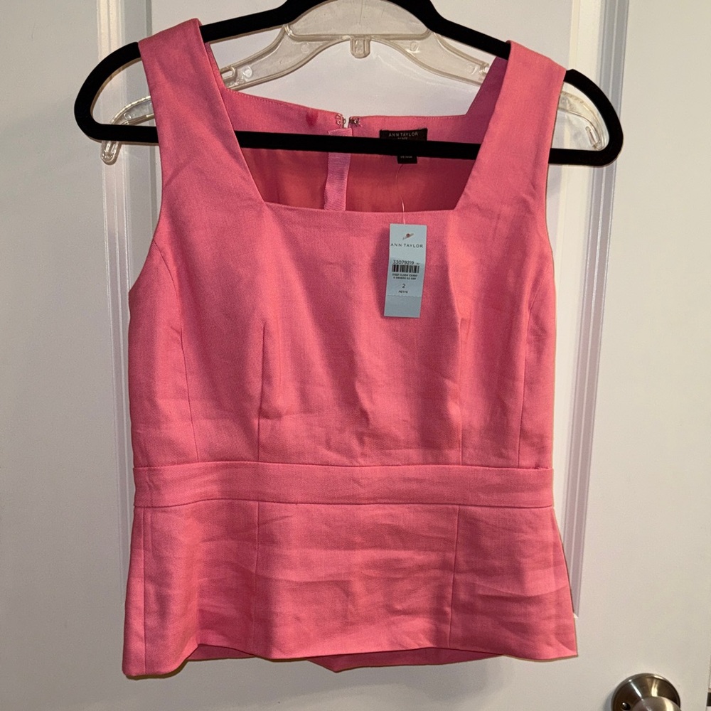 Ann Taylor 2 Petite Pink Work Blouse NWT